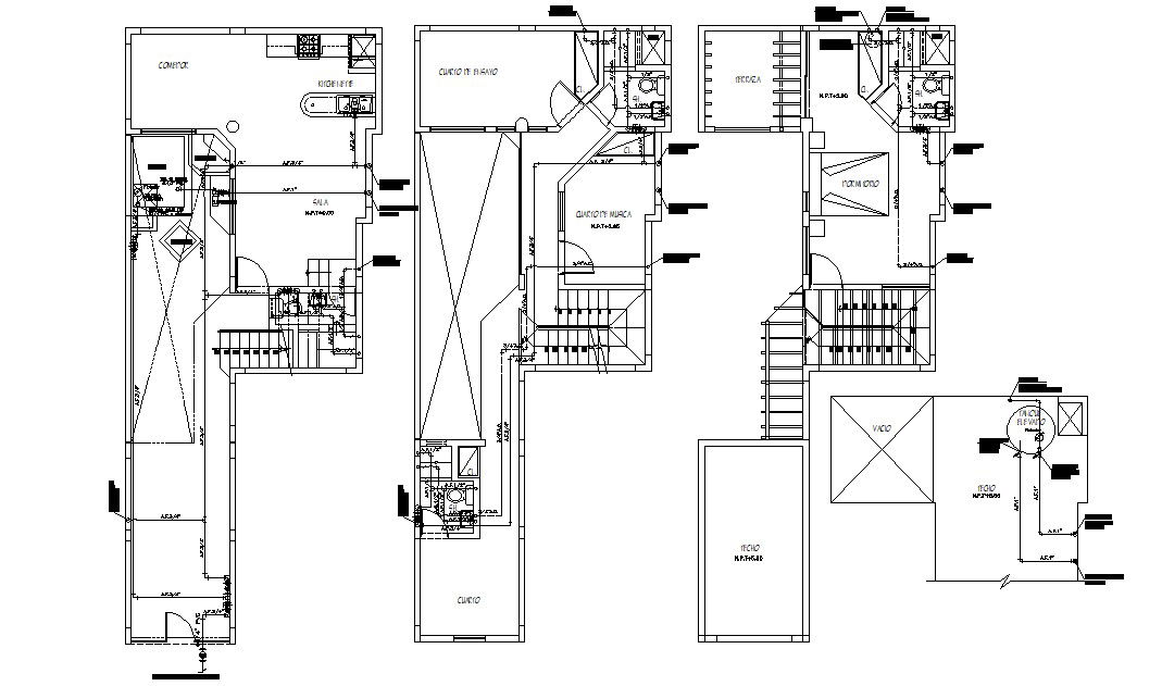 Bungalow Design Layout Plan AutoCAD Drawing