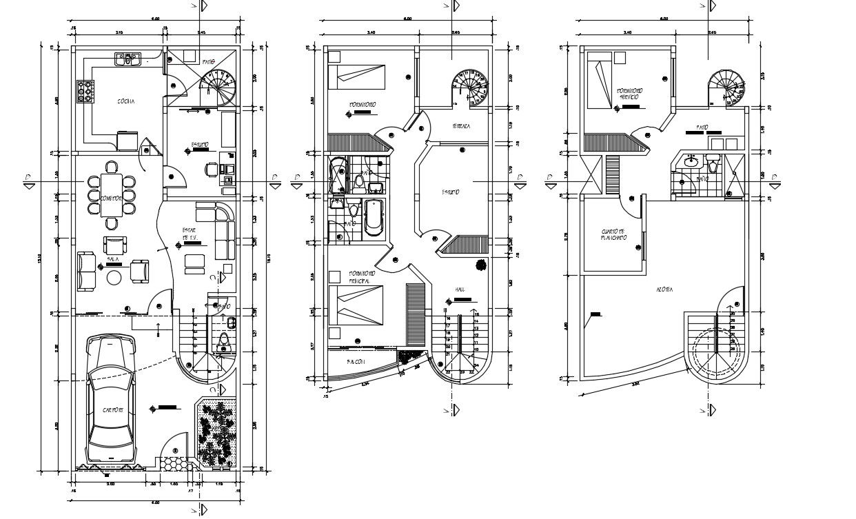 Bungalow Design With All Floor Plan AutoCAD File Free