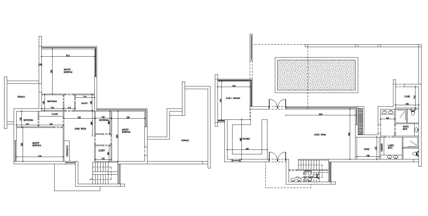 Bungalow Design With Swimming Pool AutoCAD DWG File