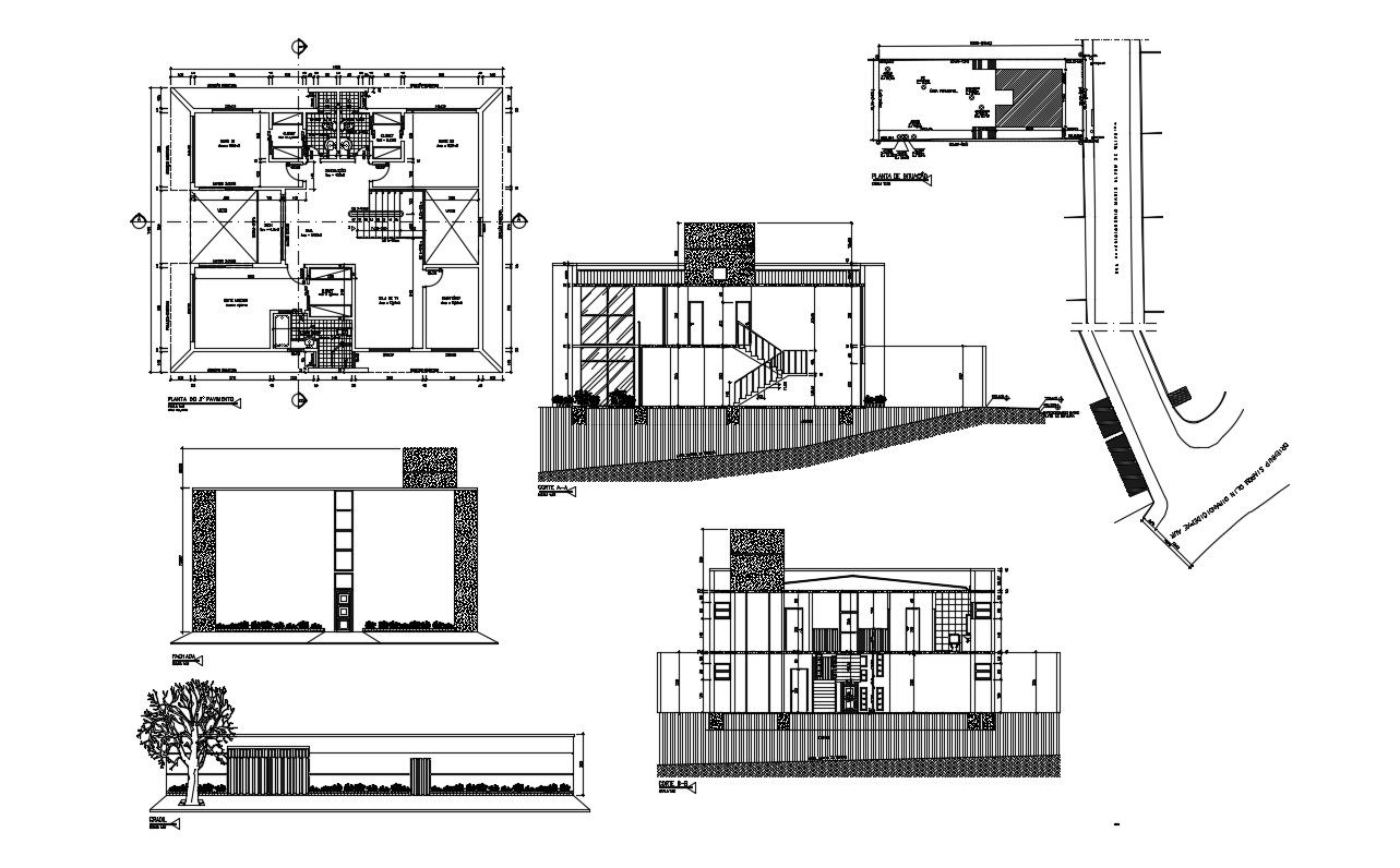 Bungalow Detail Planning AutoCAD File Download