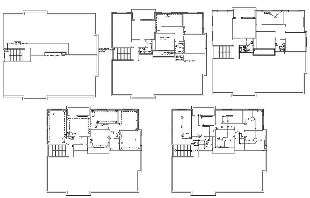 Bungalow Electrical And Plumbing Layout AutoCAD Format