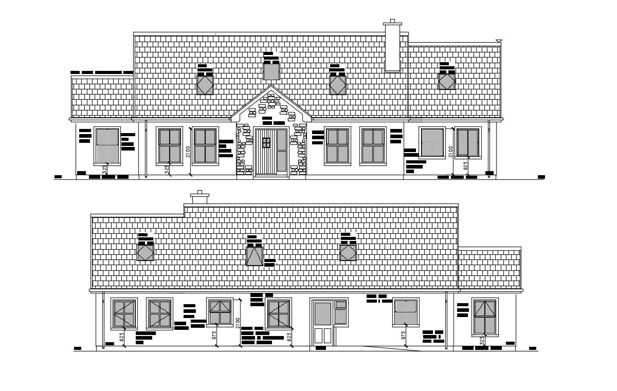 Bungalow Elevation Design AutoCAD File Free Download