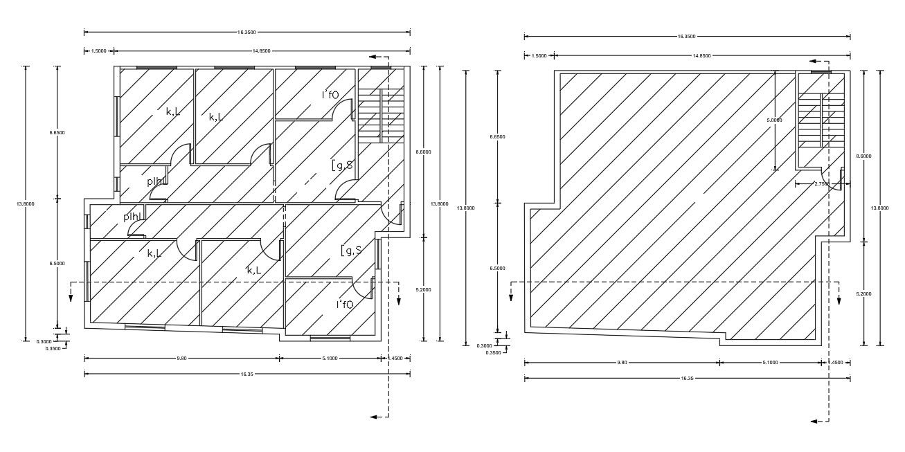 Bungalow Floors Plan With Working Drawing And Terrace floor