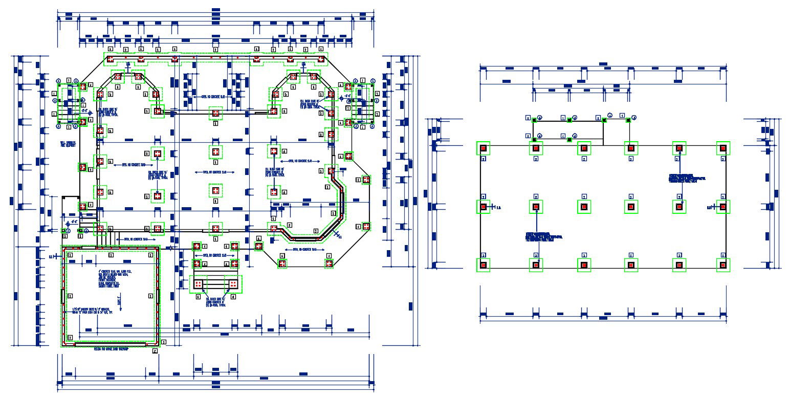 Bungalow Foundation and Column Structure Plan