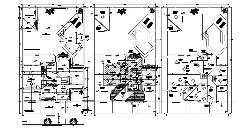 Bungalow House Design With Floor Plan AutoCAD File