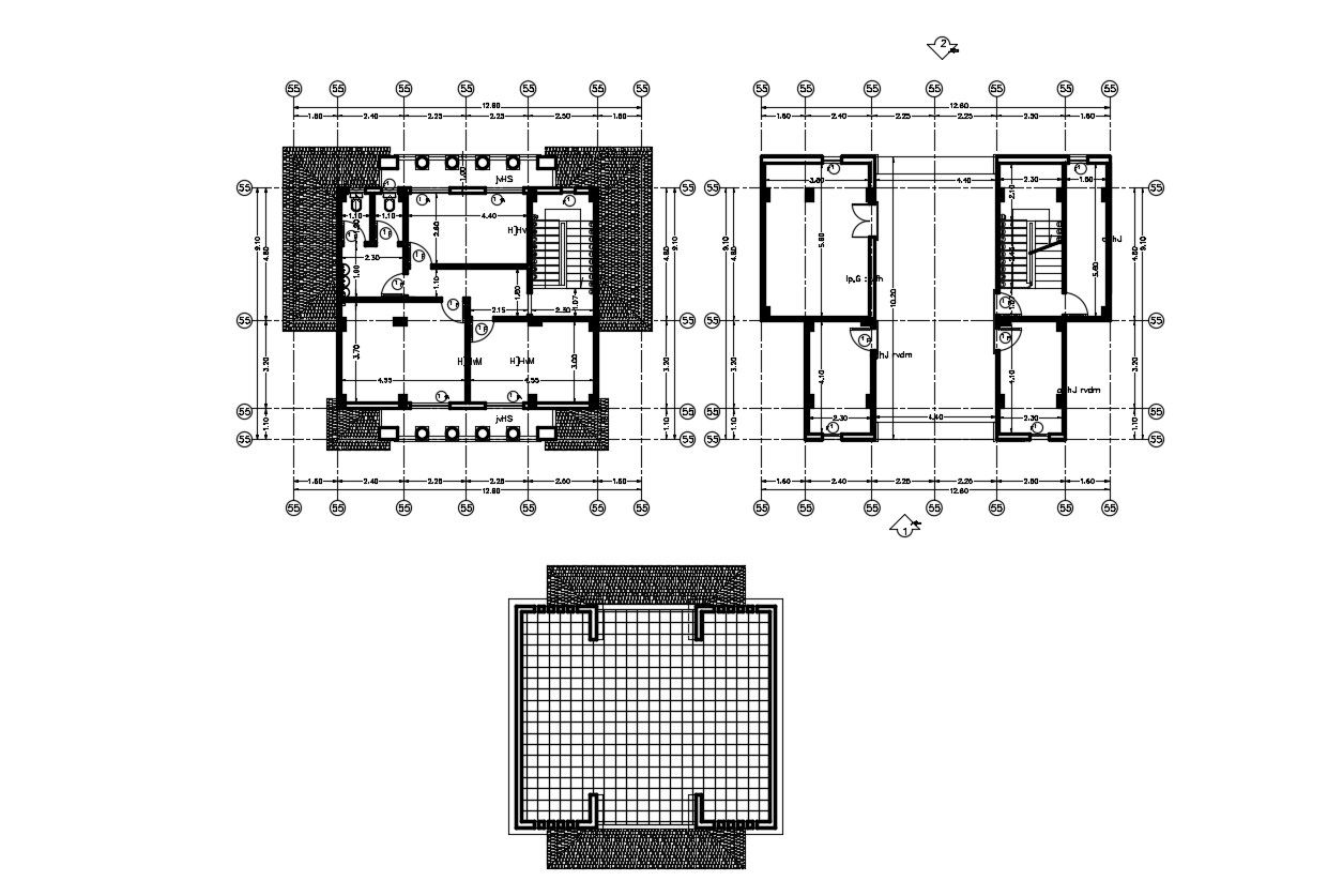 Bungalow House Design With Floor Plan AutoCAD File