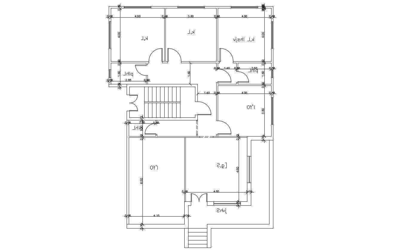 Bungalow House Floor Plan Design AutoCAD Drawing