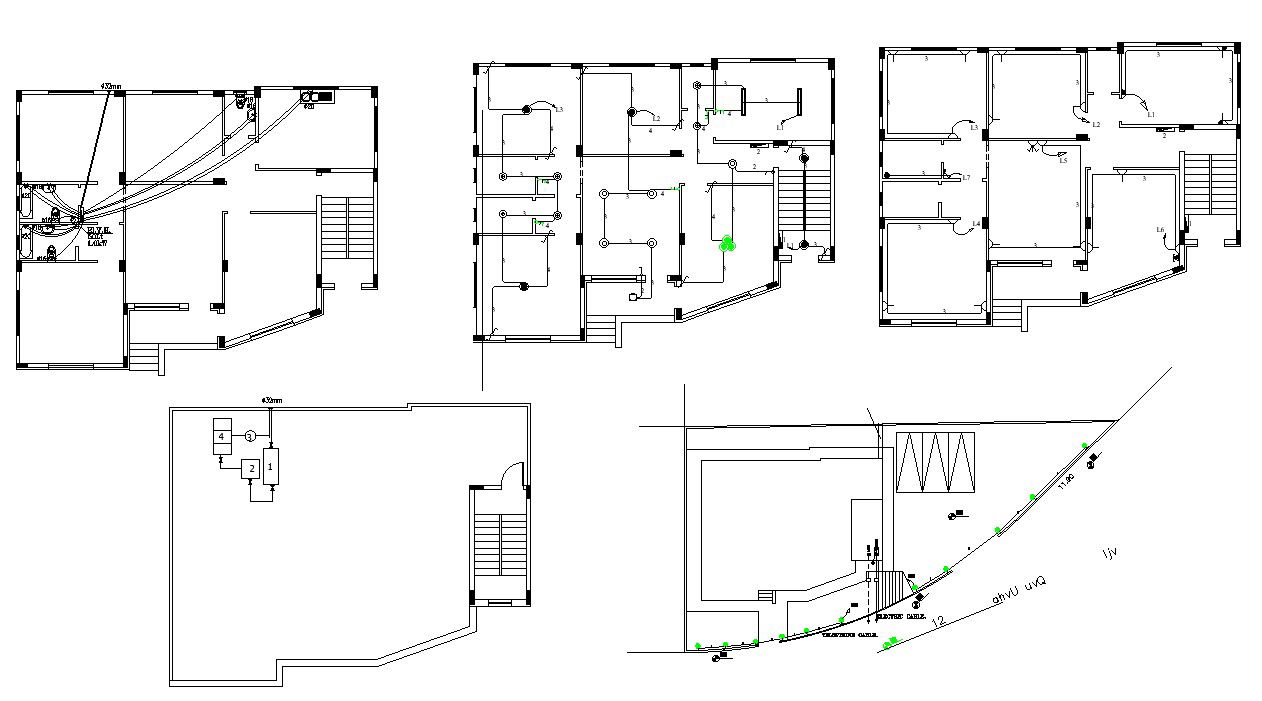 Bungalow Plan And Electrical Plumbing Design AutoCAD File