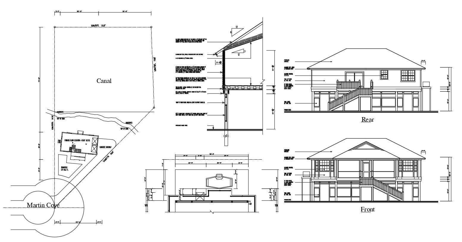 Bungalow Residence Project 2d CAD Drawing