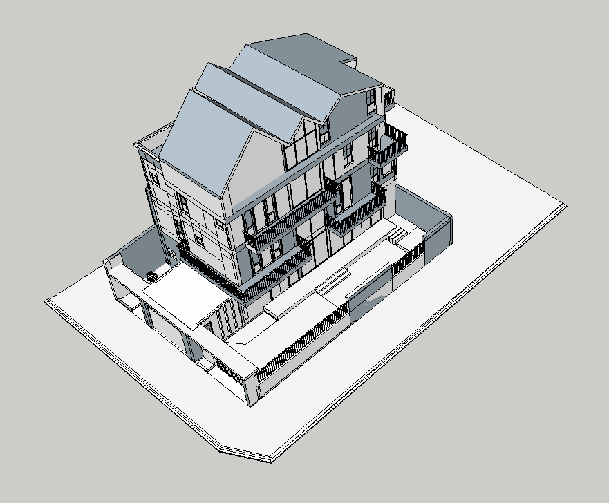 Bungalow building structure 3d model 3d max file