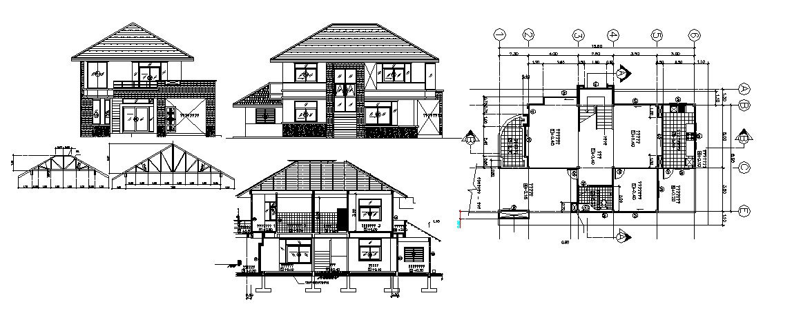 Bungalow design in DWG file