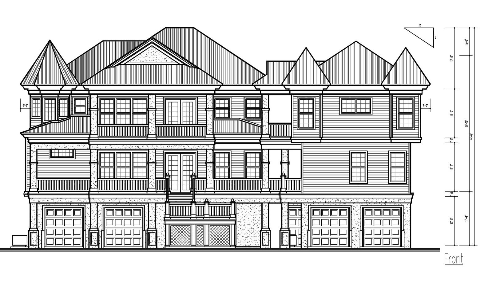Bungalow design with elevation in AutoCAD