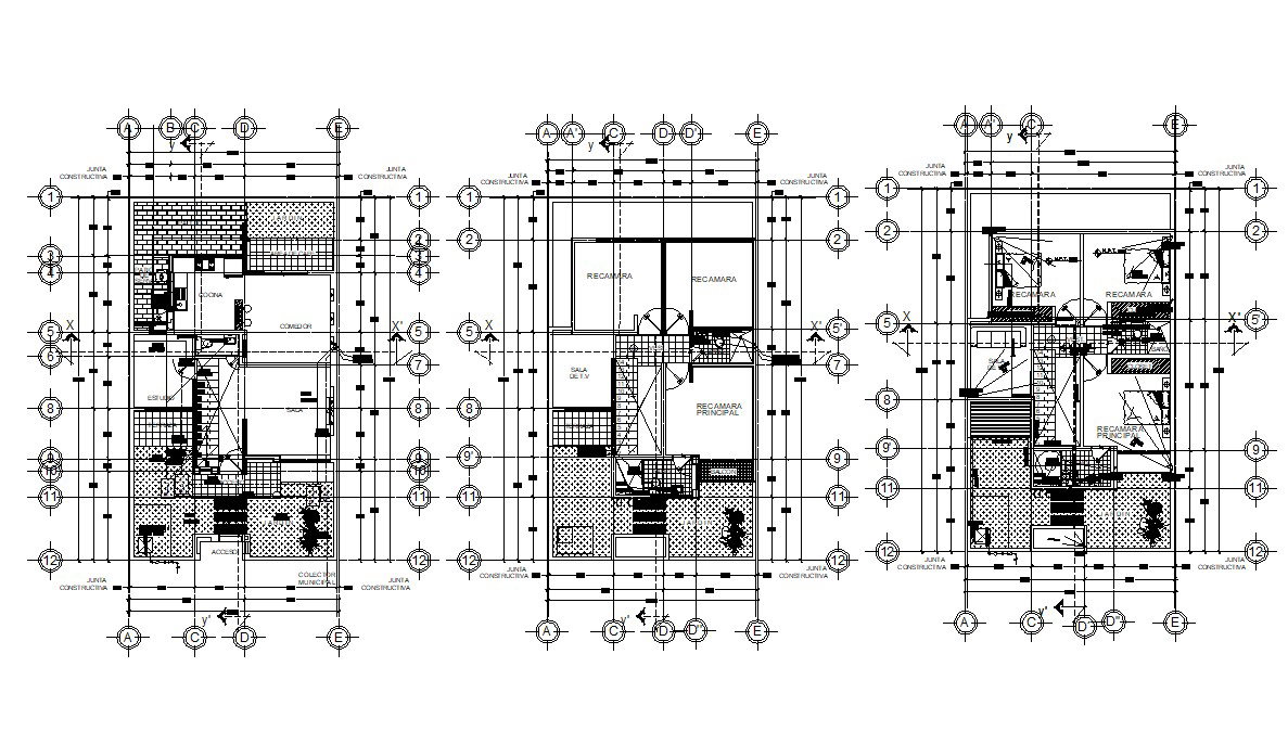 Bungalow designing Architecture Plan 2d CAD Drawing