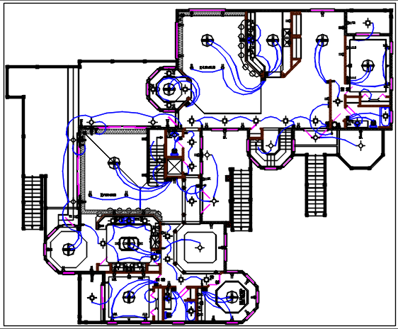 Bungalow electric plan layout and design plan layout view detail dwg file