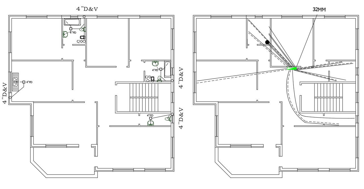 Bungalow electrical layout DWG File Free