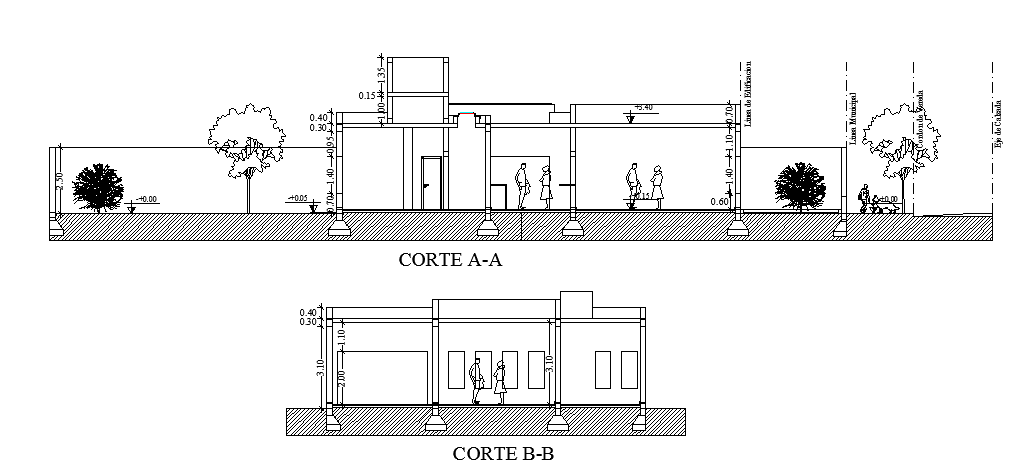 Bungalow elevation dwg file