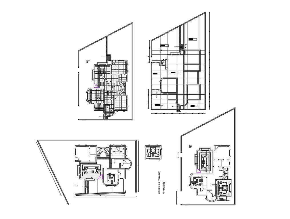 Bungalow floor plan and cover plan cad drawing details dwg file