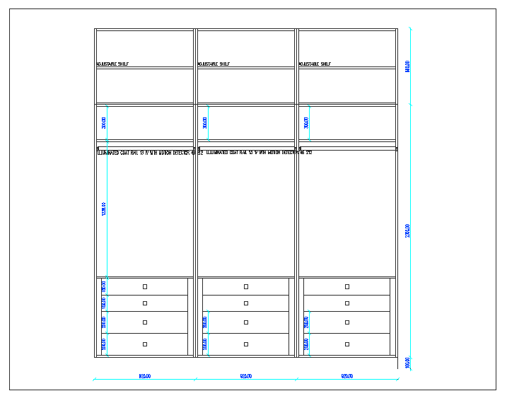 Front Elevation design of wardrobe 
