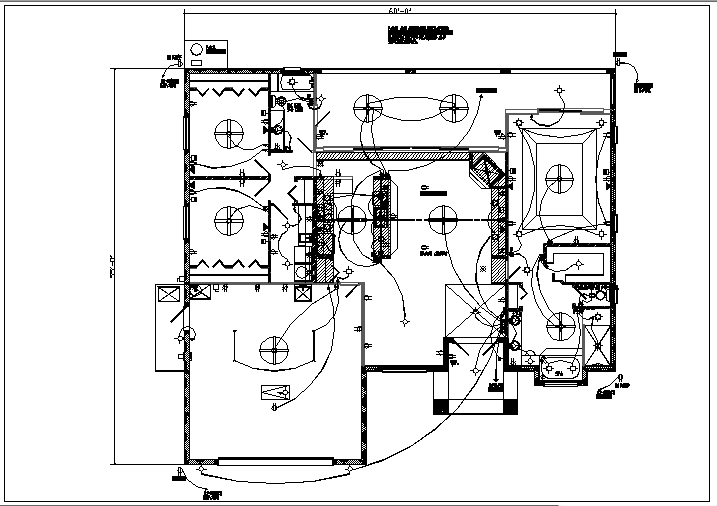 Bungalow layout and electric plan layout view detail dwg file