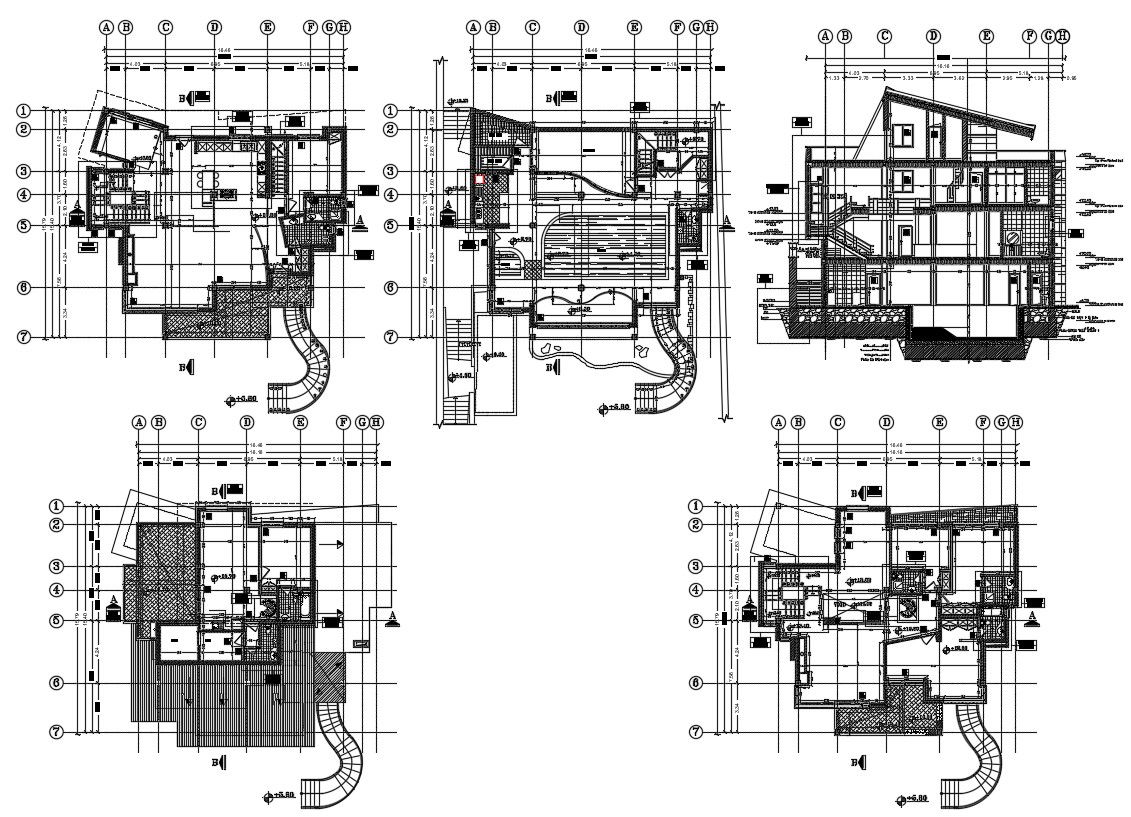 Bungalow plan CAD Drawing Download
