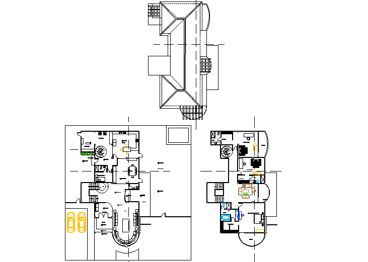 Bungalow plan detail dwg file