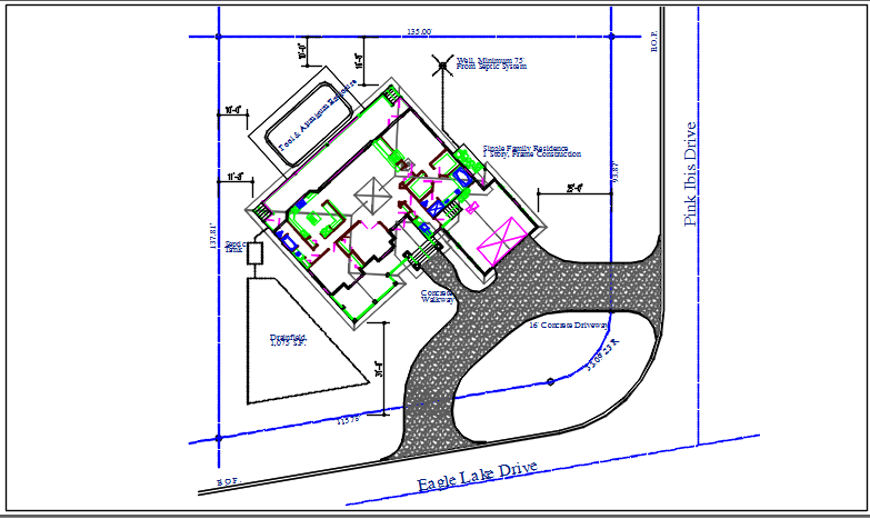 Bungalow plan details dwg files