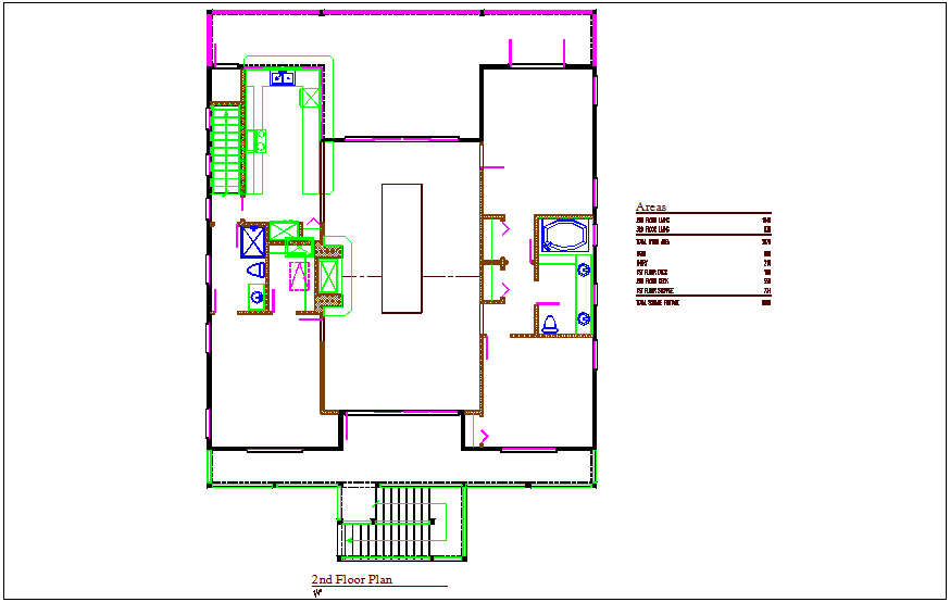 Bungalow plan details dwg files