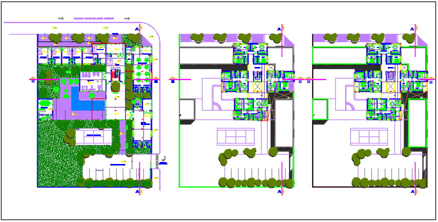 Bungalow working plan detail dwg file