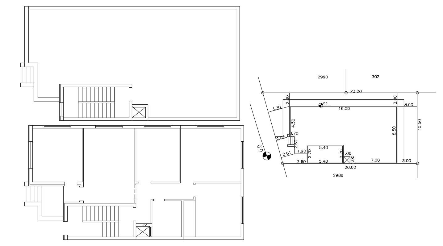 Bungalow Floor Plan And Site Plan CAD File