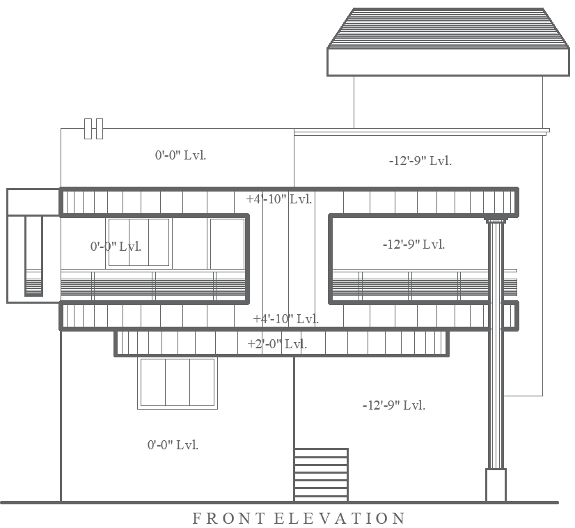 Bungalow Front Elevation Layout Drawing | AutoCAD DWG File