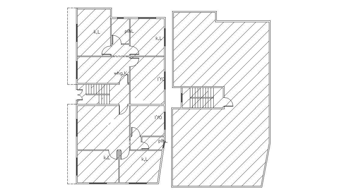 Bungalow Ground Floor And Terrace Floor Plan CAD File