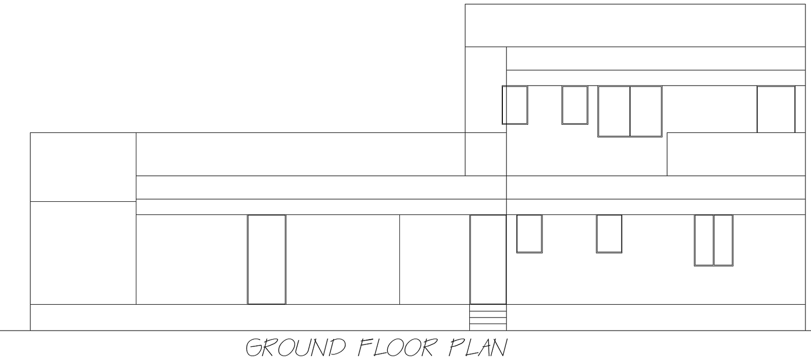 Bungalow Ground Floor Elevation Layout Design – AutoCAD DWG Download