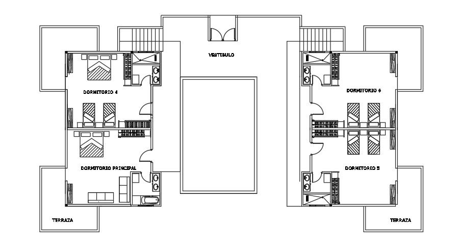 Bungalow Plan With Site Layout CAD File