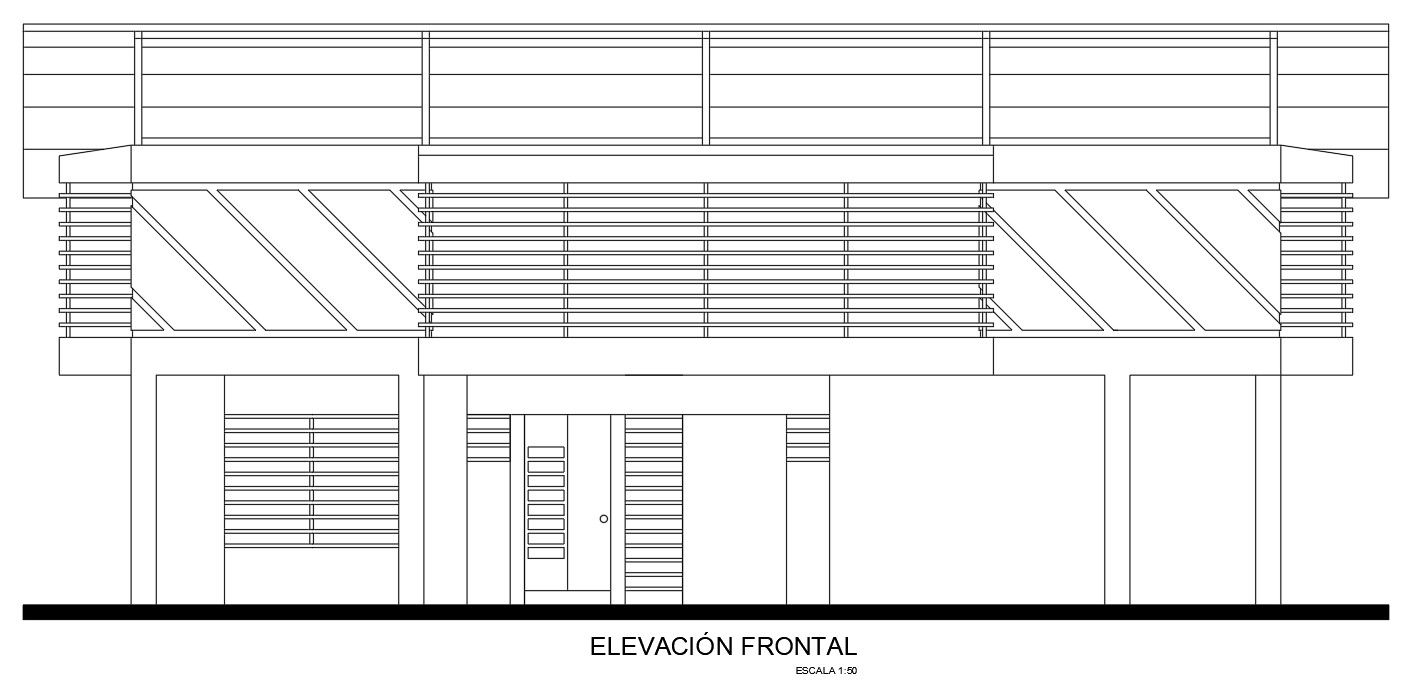 Bungalow elevation detail separated in this file | Download this 2d AutoCAD drawing file.