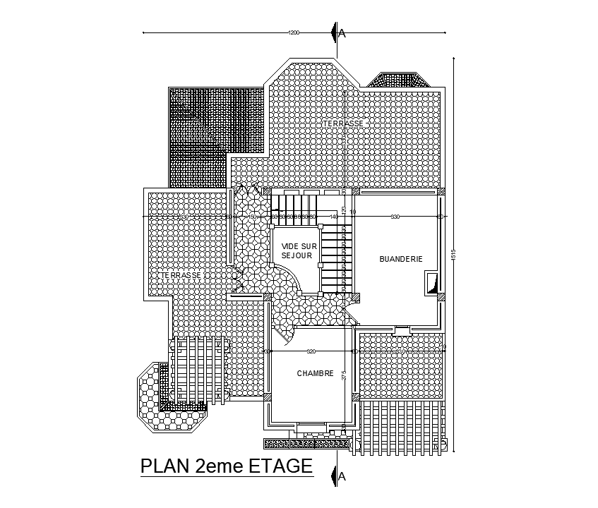 Bungalow flooring plan detail presented in this AutoCAD drawing file. Download this 2d AutoCAD drawing file.
