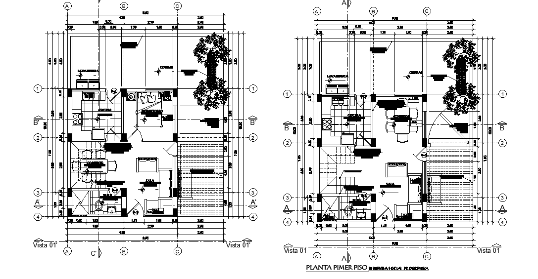 Bungalow floor plan detail specified in this AutoCAD drawing file. Download this 2d drawing file.