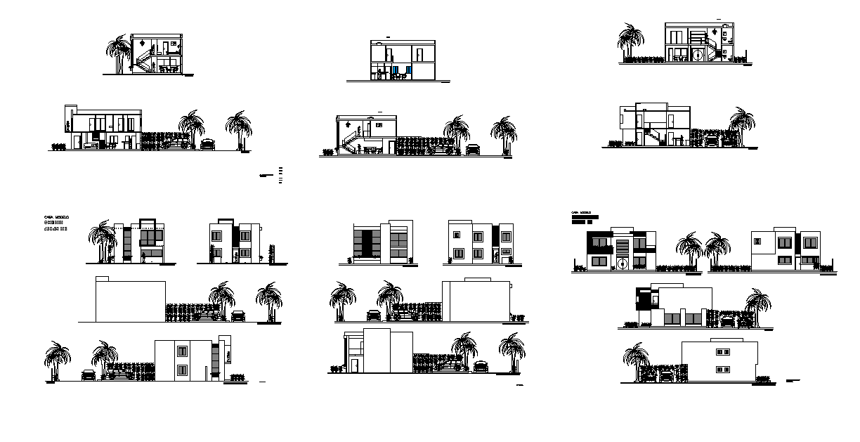 Bungalow front elevation detail drawing specified in this AutoCAD file. Download the AutoCAD file.