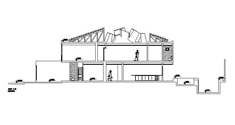 Bungalow section detail separated in this cad drawing file. Download this 2d AutoCAD drawing file.