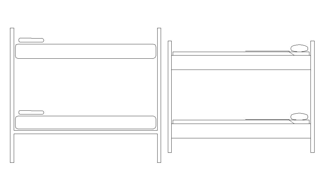 Bunk Bed DWG CAD Elevation Design for Architects and Designers