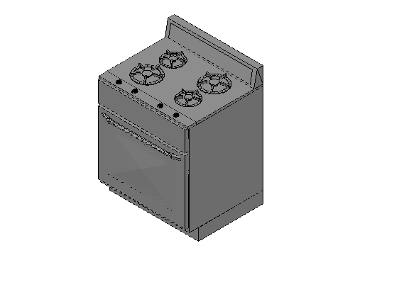 Burner Oven Range in 3d