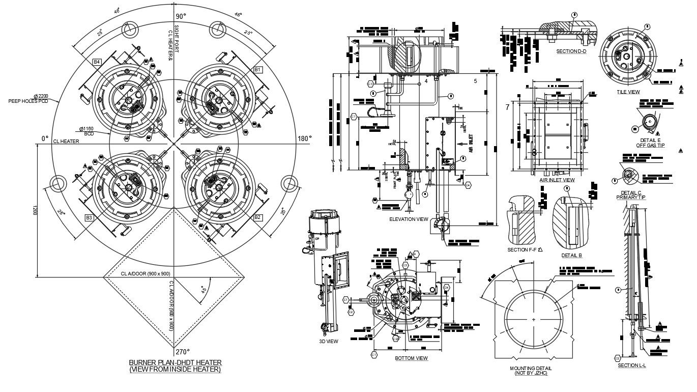 Burner Plan DHDT Heater Plan DWG File