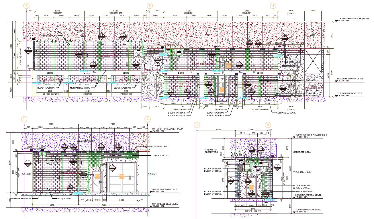 Burnt Brick Wall Design AutoCAD File