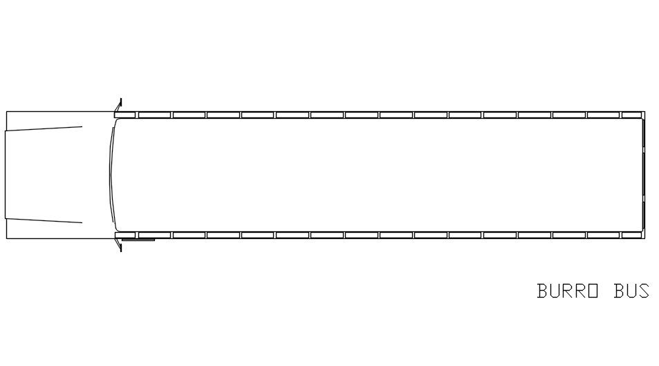 Burro bus Detail in AutoCAD, dwg file.