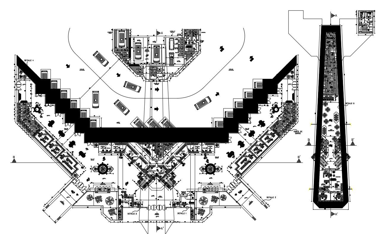 Bus Terminal Plan DWG File