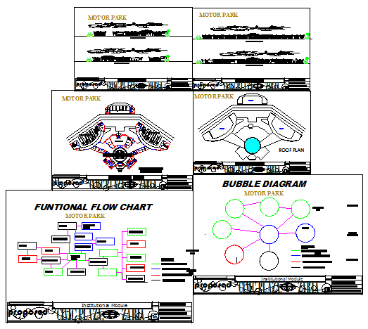 Bus terminal design for 2 wings - amenities services drawing