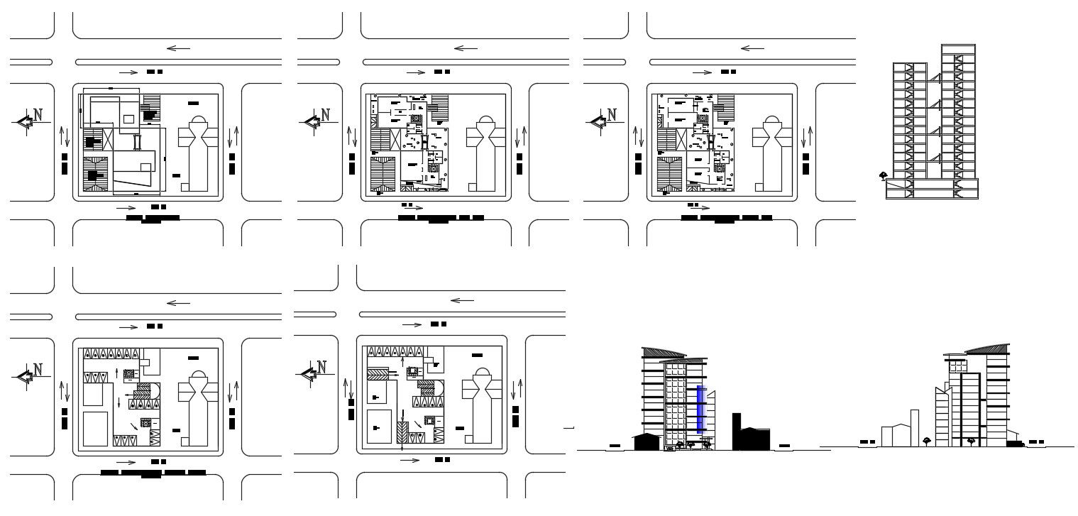 Explore Business Purpose Building Design Plan in AutoCAD DWG File