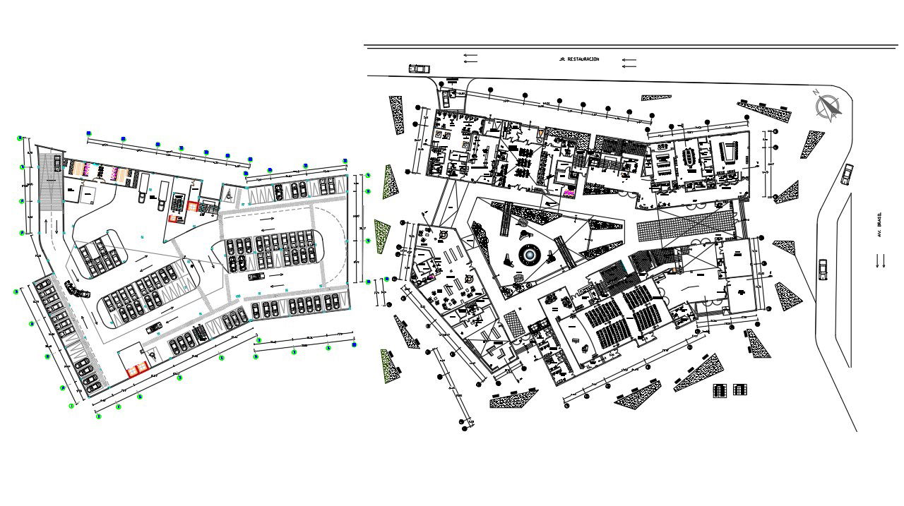 Business center Layout Plan With DWG File