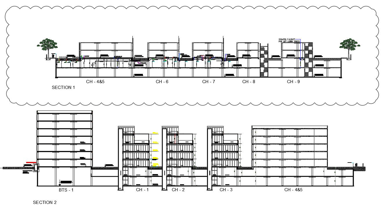 Business Park Building Section Drawing