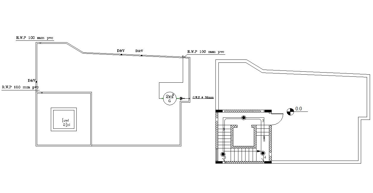 CAD DWG File Stair And Lift Cabin Terrace Layout Plan Free Download