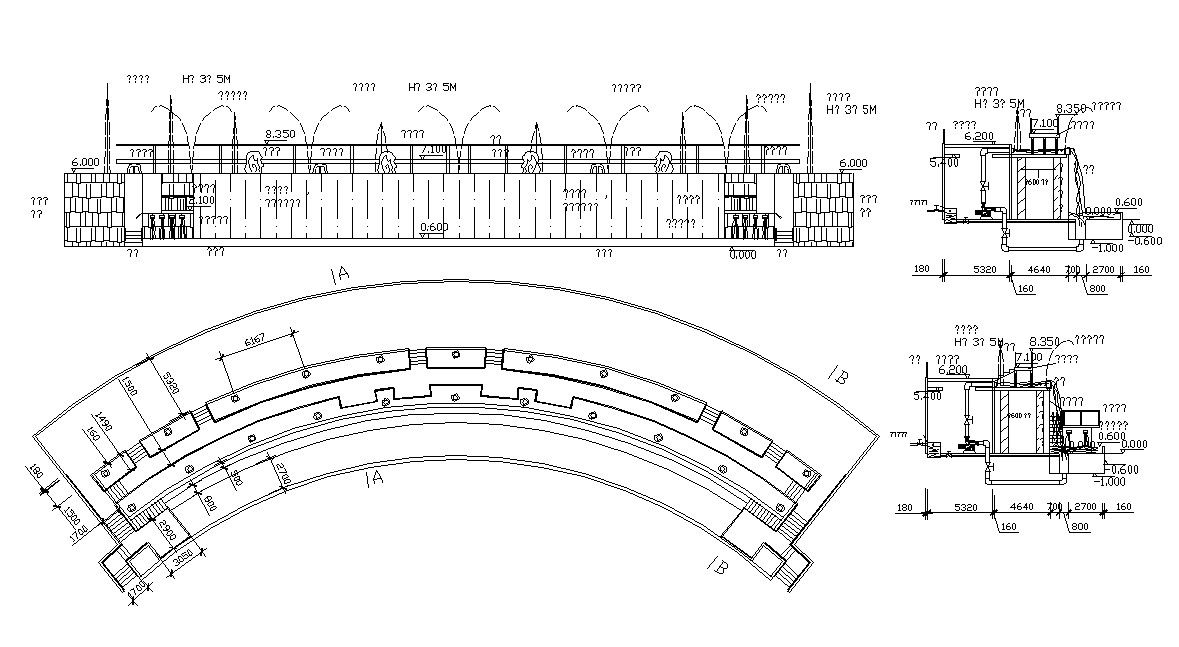 CAD Drawing Of Landscape Water Features Design With section Free Download